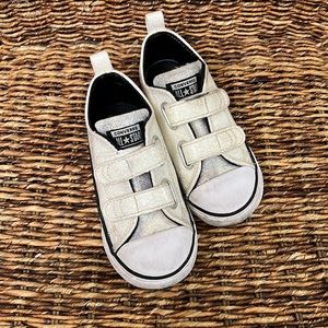 White Iridescent AllStar Converse Toddler Size 9